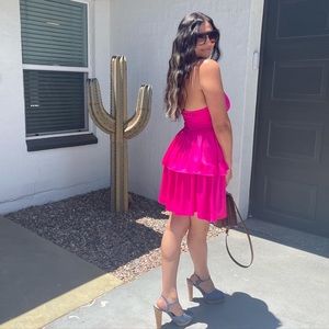 Pink halter dress